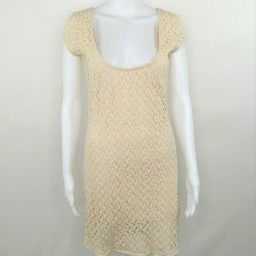 Beautiful Lace Summer Low Scoop Neck Dress